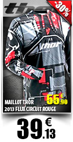 MAILLOT THOR 2013 FLUX CIRCUIT ROUGE (-30% soit 39.13 euros)