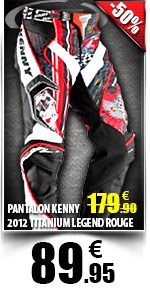 PANTALON KENNY 2012 TITANIUM LEGEND ROUGE (-50% soit 89.95 euros)