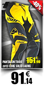 PANTALON THOR 2013 CORE SOLID JAUNE (-40% soit 91.14 euros)