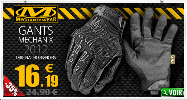 GANTS MECHANIX 2012 ORIGINAL NOIRS/NOIRS (-35% soit 16.19 euros)