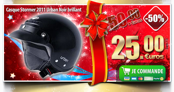 Casque Stormer 2011 Urban Noir brillant (-50% soit 25.00 euros)