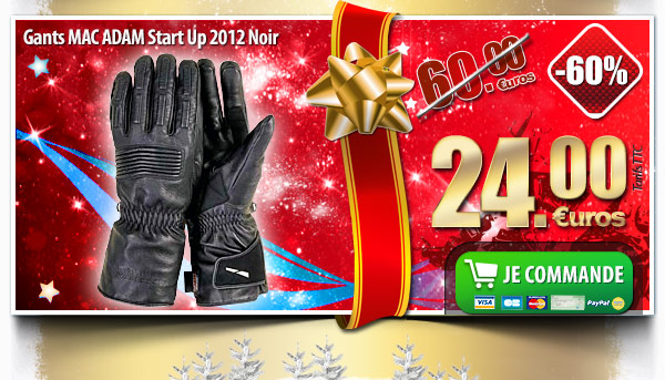 Gants MAC ADAM Start Up 2012 Noir (-60% soit 24.00 euros)