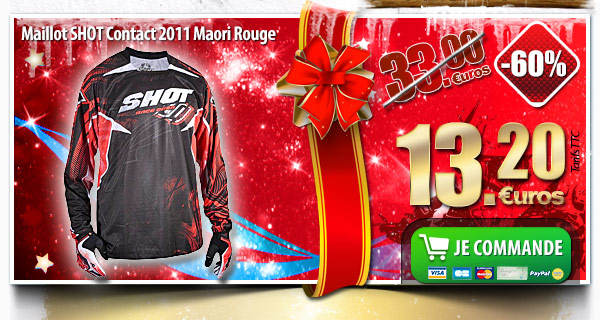 Maillot SHOT Contact 2011 Maori Rouge (-60% soit 13.20 euros)