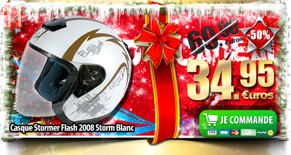 Casque Stormer Flash 2008 Storm Blanc (-50%) soit 34.95 euros)