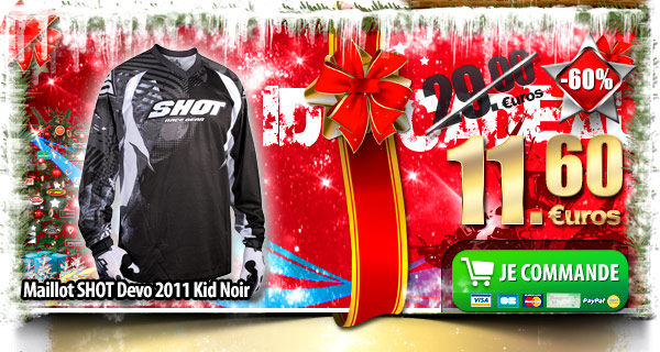 Maillot SHOT Devo 2011 Kid Noir (-60% soit 11.60 euros)