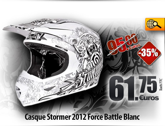 Casque Stormer 2012 Force Battle Blanc (-35% soit 61,75 €)