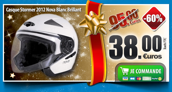 Casque Stormer 2012 Nova Blanc Brillant (-60% soit 38.00 euros)