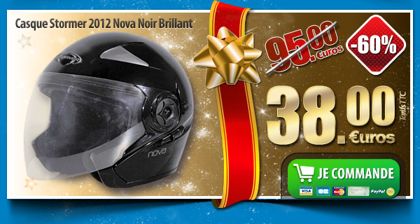 Casque Stormer 2012 Nova Noir Brillant (-60% soit 38.00 euros)