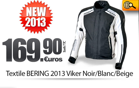 Blouson textile BERING 2013 Viker Noir/Blanc/Beige (169.90 euros)